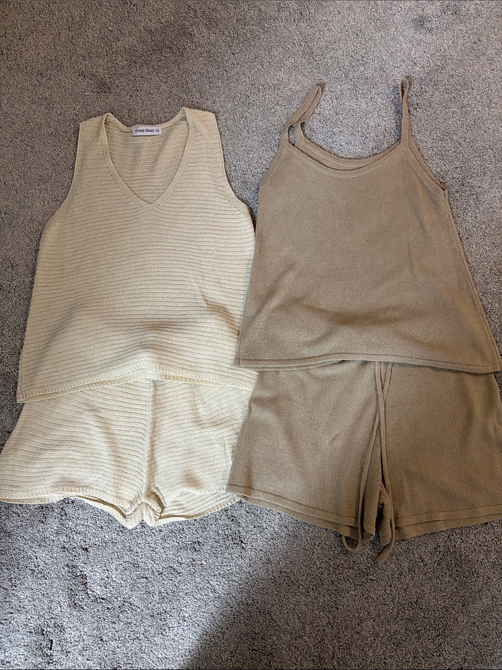 Bundle of 2 knit tank and shorts matching set